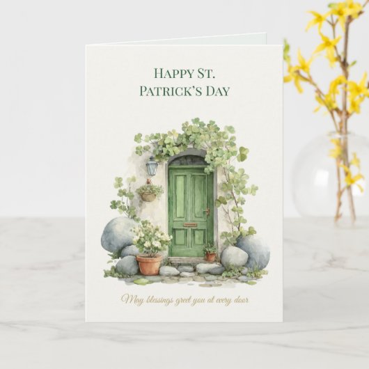 St Patrick’s Day Irish Luck Shamrock Greeting Card カード (黄色い花)