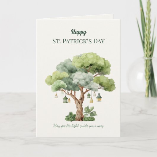 St. Patrick’s Day Irish Tree Lantern Card カード (正面)