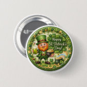 St. Patrick’s Day Leprechaun Button 缶バッジ (正面&裏面)