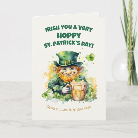 St. Patrick’s Day Leprechaun Funny Card カード (正面)