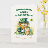 St. Patrick’s Day Leprechaun Funny Card カード (黄色い花)