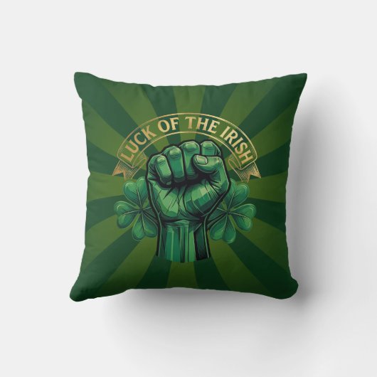 St. Patrick’s Day Luck of the Irish Fist Shamrock クッション (裏面)