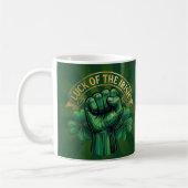 St. Patrick’s Day Luck of the Irish Fist Shamrock コーヒーマグカップ (左)