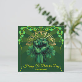 St. Patrick’s Day Luck of the Irish Fist Shamrock シーズンカード