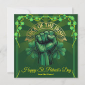 St. Patrick’s Day Luck of the Irish Fist Shamrock シーズンカード (正面)