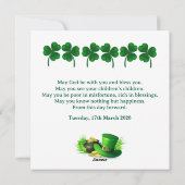 St. Patrick’s Day Luck of the Irish Fist Shamrock シーズンカード (裏面)