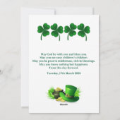 St. Patrick’s Day Luck of the Irish Fist Shamrock シーズンカード (裏面)