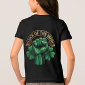 St. Patrick’s Day Luck of the Irish Fist Shamrock トライブレンドＴシャツ (裏面)