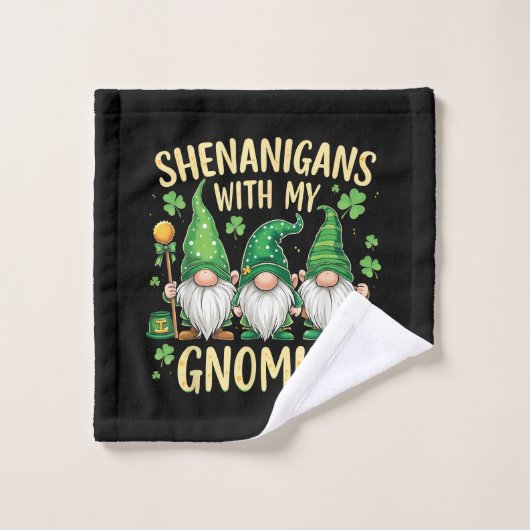 St Patrick’s Day Lucky Shamrock Gnome  ウォッシュタオル (ウォッシュタオル)