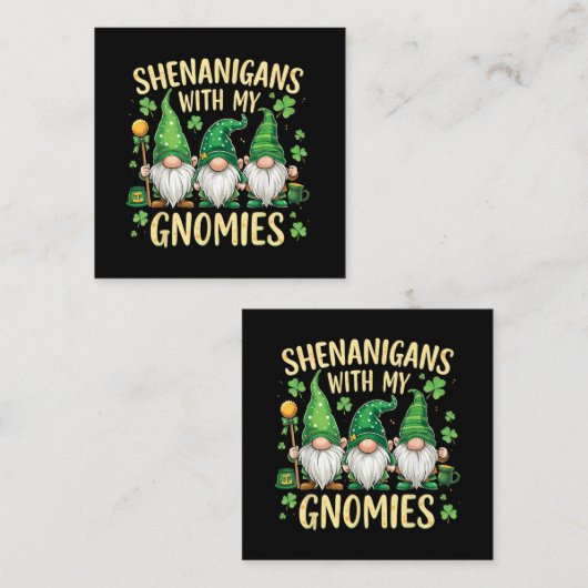 St Patrick’s Day Lucky Shamrock Gnome  エンクロージャーカード (正面/裏面)