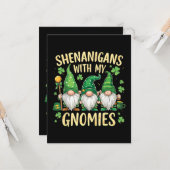 St Patrick’s Day Lucky Shamrock Gnome  カード (正面/裏面インサイチュ)