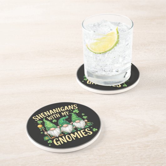 St Patrick’s Day Lucky Shamrock Gnome  コースター (側面)