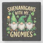 St Patrick’s Day Lucky Shamrock Gnome  ストーンコースター (正面)