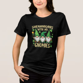 St Patrick’s Day Lucky Shamrock Gnome トライブレンドTシャツ