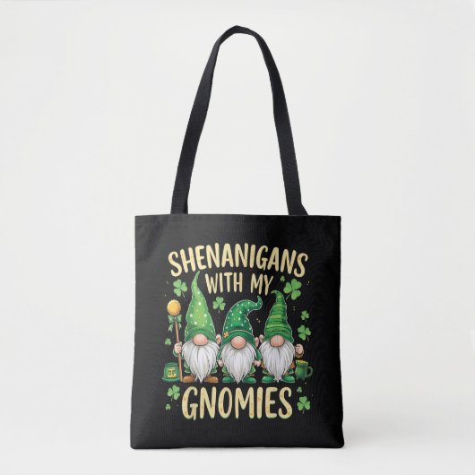 St Patrick’s Day Lucky Shamrock Gnome  トートバッグ (正面)