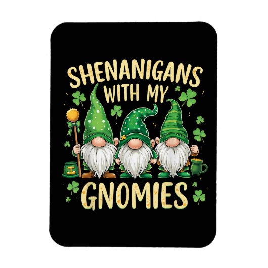 St Patrick’s Day Lucky Shamrock Gnome  マグネット (縦)