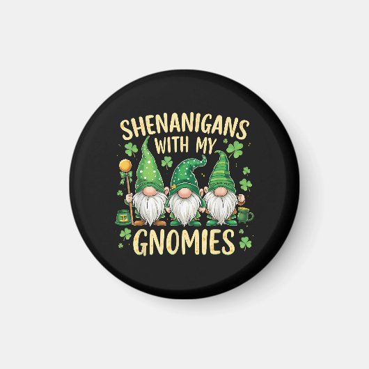 St Patrick’s Day Lucky Shamrock Gnome  マグネット (正面)