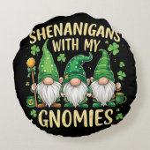 St Patrick’s Day Lucky Shamrock Gnome ラウンドクッション (裏面)