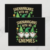 St Patrick’s Day Lucky Shamrock Gnome  招待状 (正面/裏面)