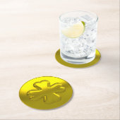 St. Patrick’s Day Luxury Gold Shamrock Coin ラウンドペーパーコースター (インサイチュ)