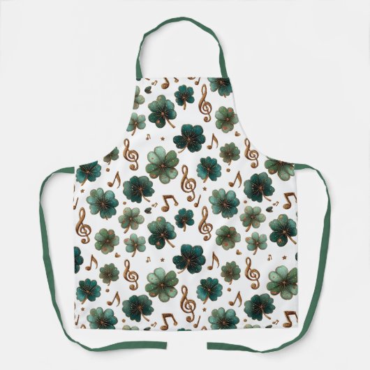 St. Patrick’s Day Musical Shamrock エプロン (正面)