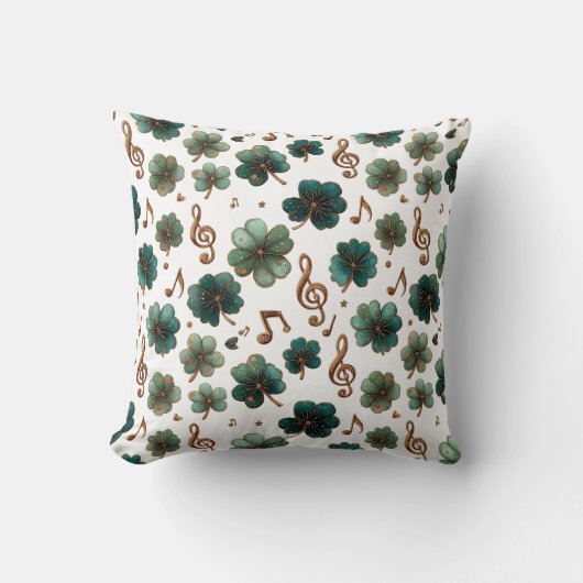 St. Patrick’s Day Musical Shamrock クッション (正面)
