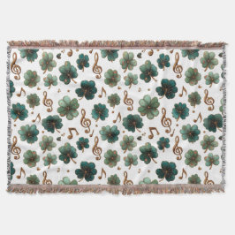 St. Patrick’s Day Musical Shamrock スローブランケット