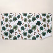 St. Patrick’s Day Musical Shamrock ビーチタオル (正面)