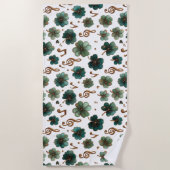 St. Patrick’s Day Musical Shamrock ビーチタオル (正面)