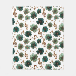 St. Patrick’s Day Musical Shamrock フリースブランケット