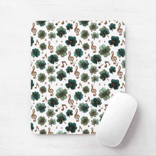 St. Patrick’s Day Musical Shamrock マウスパッド (マウス)