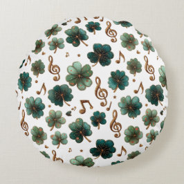 St. Patrick’s Day Musical Shamrock ラウンドクッション
