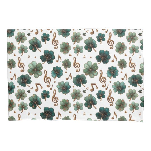 St. Patrick’s Day Musical Shamrock 枕カバー (正面)