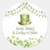 St Patrick’s Day Party Green Clover Gift Label ラウンドシール (正面)