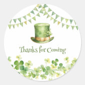 St Patrick’s Day Party Green Clover Gift Label ラウンドシール (正面)