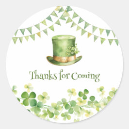 St Patrick’s Day Party Green Clover Gift Label ラウンドシール