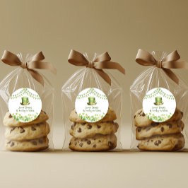 St Patrick’s Day Party Green Clover Gift Label ラウンドシール