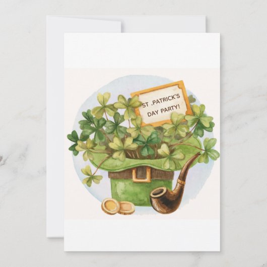 St. Patrick’s Day Party Invitation with Lucky 招待状 (裏面)