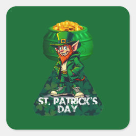St Patrick’s Day Pot of Gold - Autocolante スクエアシール
