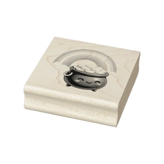 St Patrick’s Day Pot of Gold Wood Art Stamp ラバースタンプ (スタンプ)