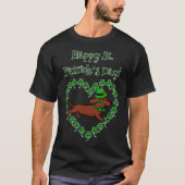 St Patrick S Day Red Smooth Dachshund Tシャツ (正面)