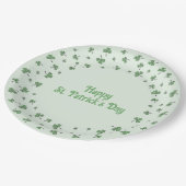 St. Patrick’s Day Shamrock Border Round ペーパープレート (アングル)