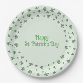St. Patrick’s Day Shamrock Border Round ペーパープレート