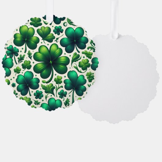 St. Patrick’s Day Shamrock Paper Ornament Card オーナメントカード (正面/裏面)