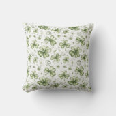 St. Patrick’s Day Shamrock Pattern Throw Pillow クッション (正面)