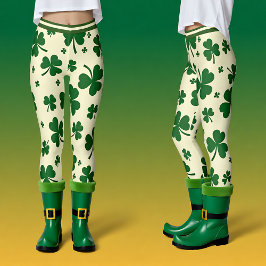 St. Patrick’s Day Shamrock Swagger Leggings レギンス