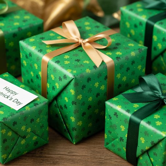 St. Patrick’s Day Shamrock Wrapping Paper ラッピングペーパー