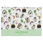 St. Patrick’s Day Sheep & Shamrocks Kids ラージペーパーバッグ (裏面)