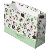 St. Patrick’s Day Sheep & Shamrocks Kids ラージペーパーバッグ (裏面アングル)