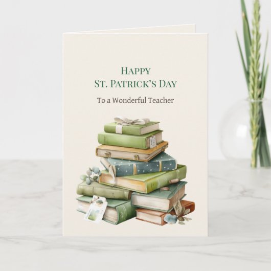 St. Patrick’s Day Teacher Greeting Card カード (正面)